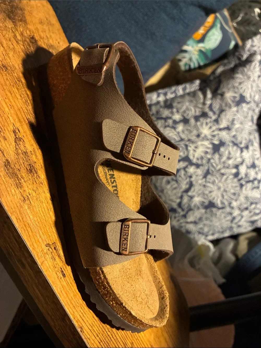Birkenstock Kids Two-Strap Sandals in Brown